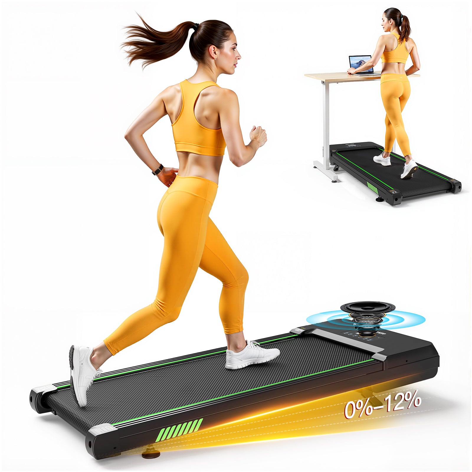 Akluer TW140L 12% Auto Incline Under Desk Treadmill