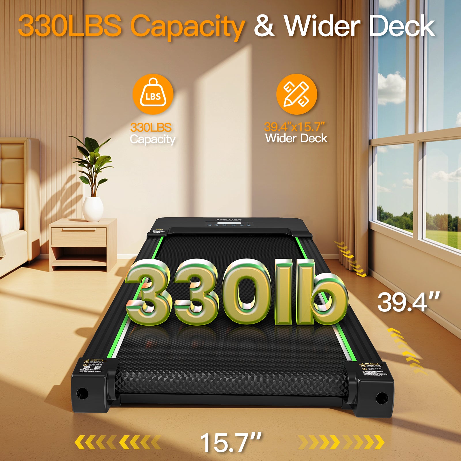 Akluer TW140L 12% Auto Incline Under Desk Treadmill