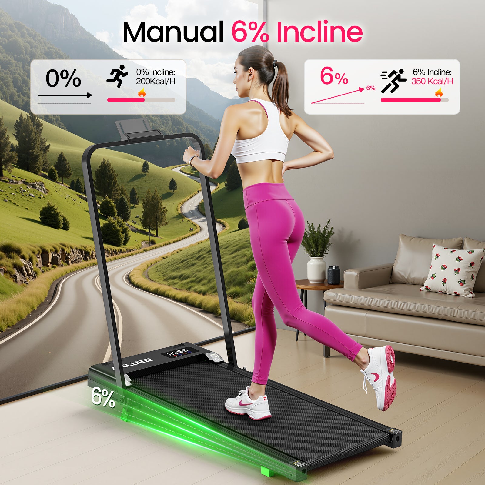 AKLUER H03 Foldable Treadmill with Handrail