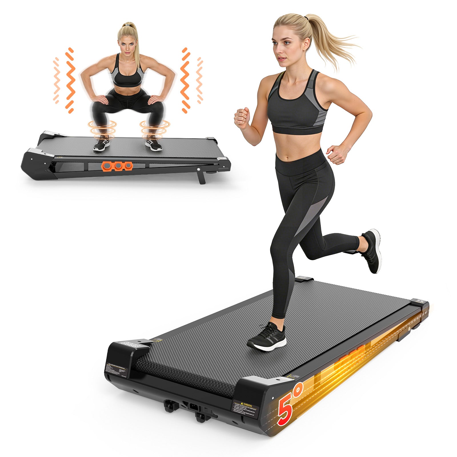 AKLUER TM025 2-in-1 Walking Pad with Vibration Plate