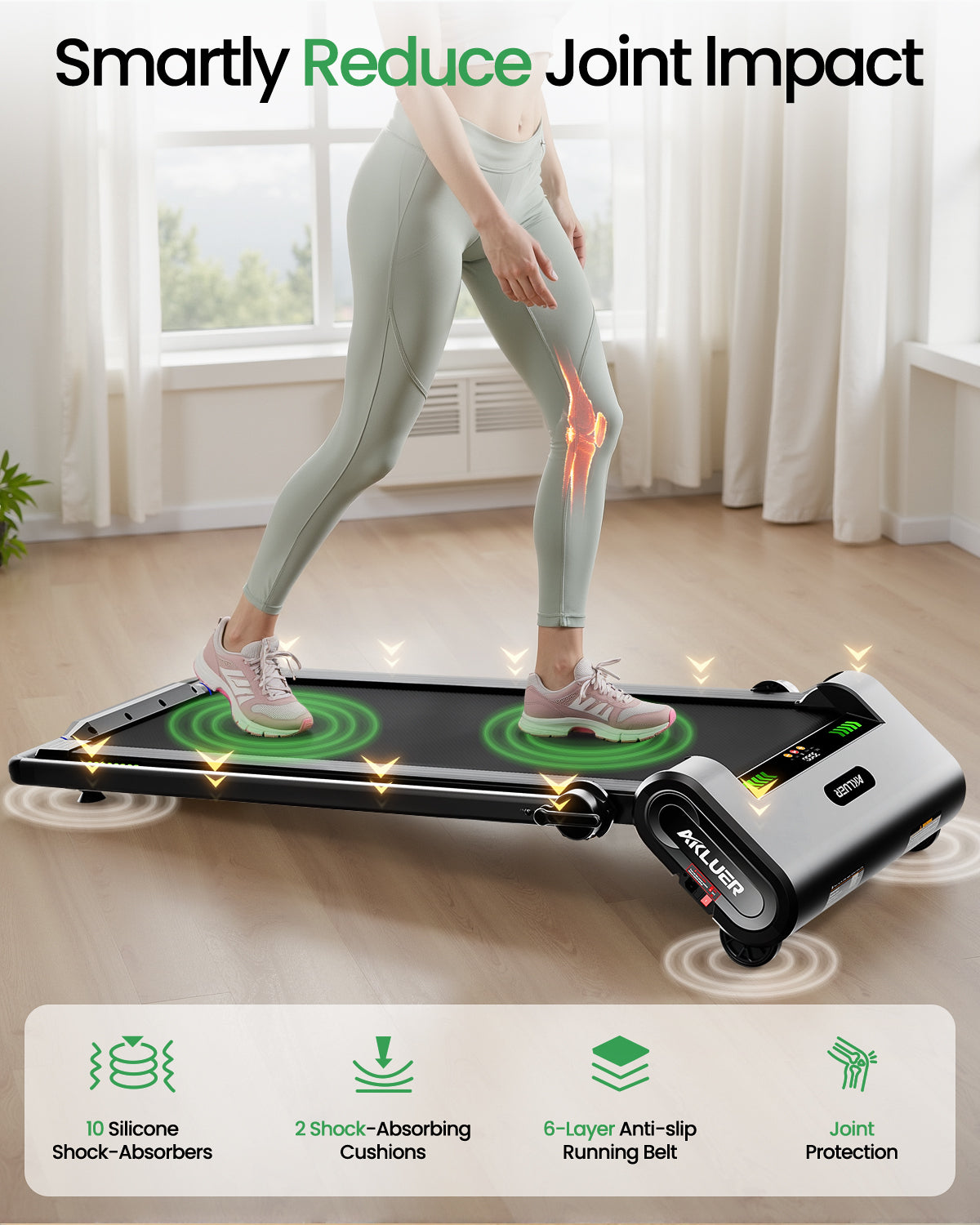 Akluer H1-B 13% Auto Incline Under Desk Treadmill