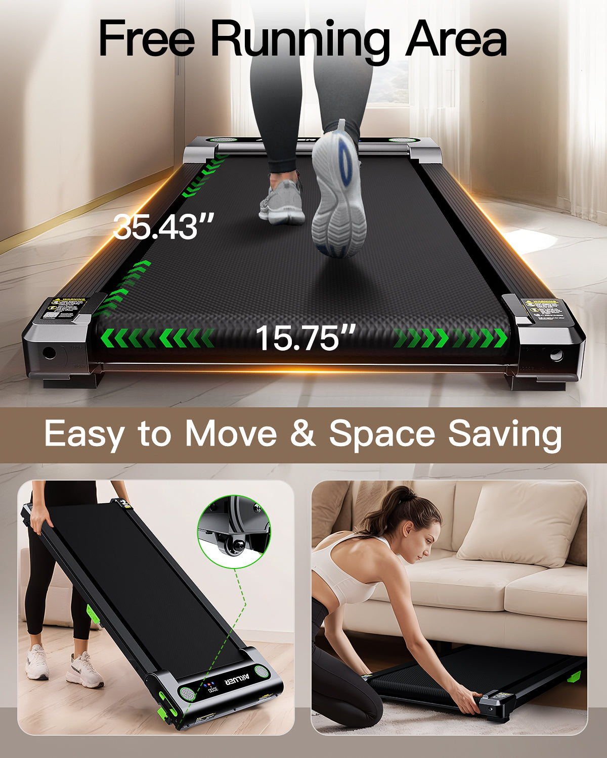 AKLUER 480L-A Under Desk Treadmill