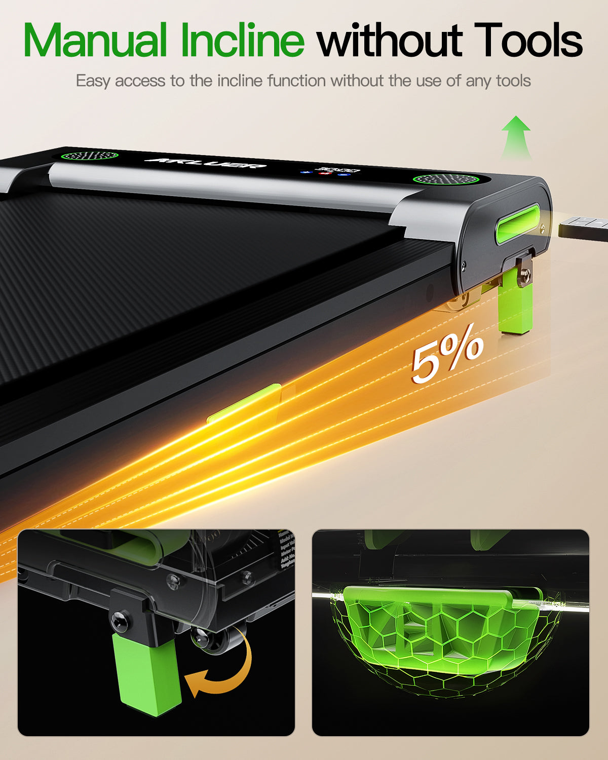 AKLUER 480L-A Under Desk Treadmill