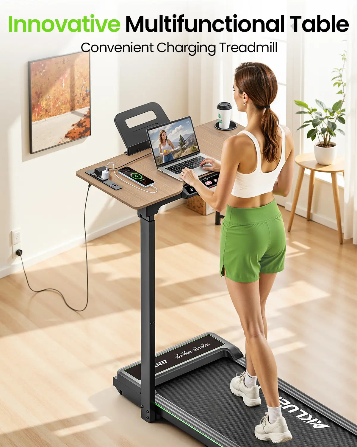 Akluer P3-D Adjustable Height Desk Treadmill
